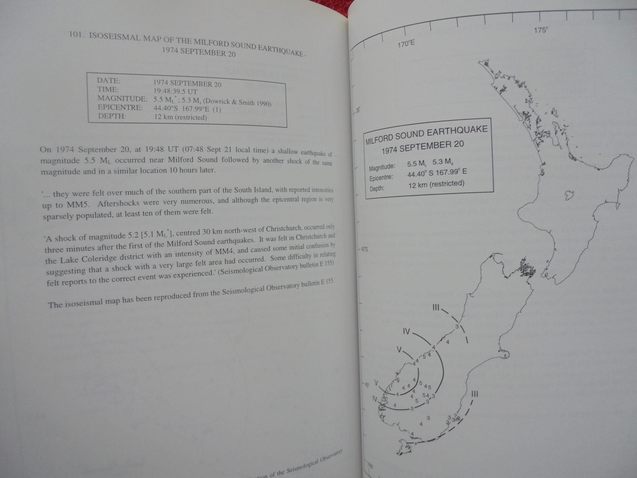 Atlas of Isoseismal Maps of New Zealand Earthquakes. (Institute of Geological &amp; Nuclear Sciences monograph 11) by G. L. Downes.
