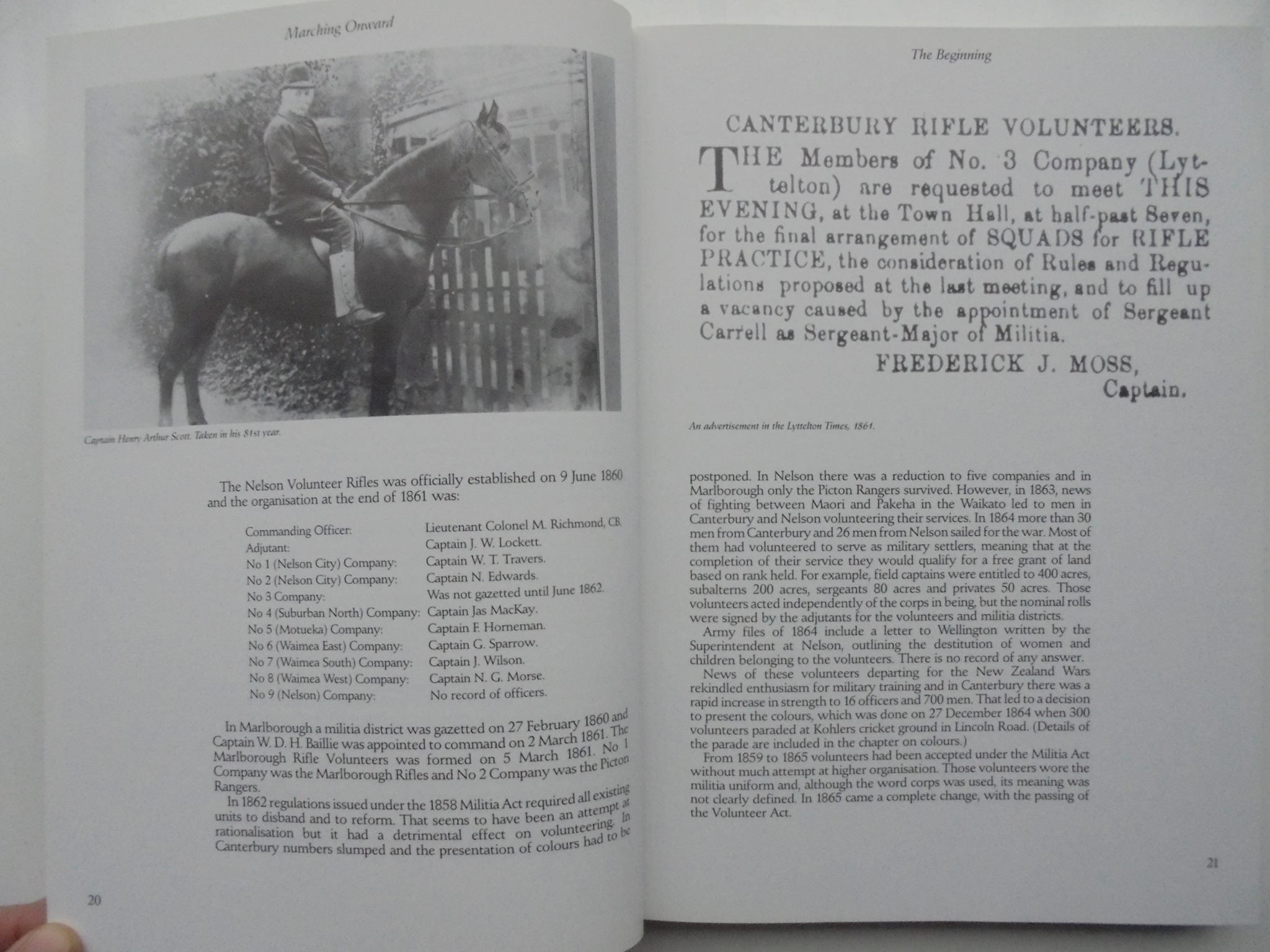 Marching Onward: A History of the 2nd Battalion (Canterbury, Nelson, Marlborough, West Coast) Royal New Zealand Infantry Regiment 1845-1992. by E.G. Latter.