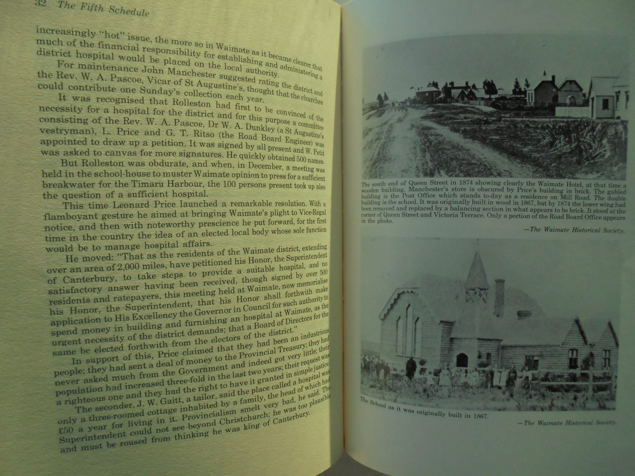 The Fifth Schedule 1874 - 1975 The Story of Waimate's Open Community Hospital By Bernice E. Shackleton.