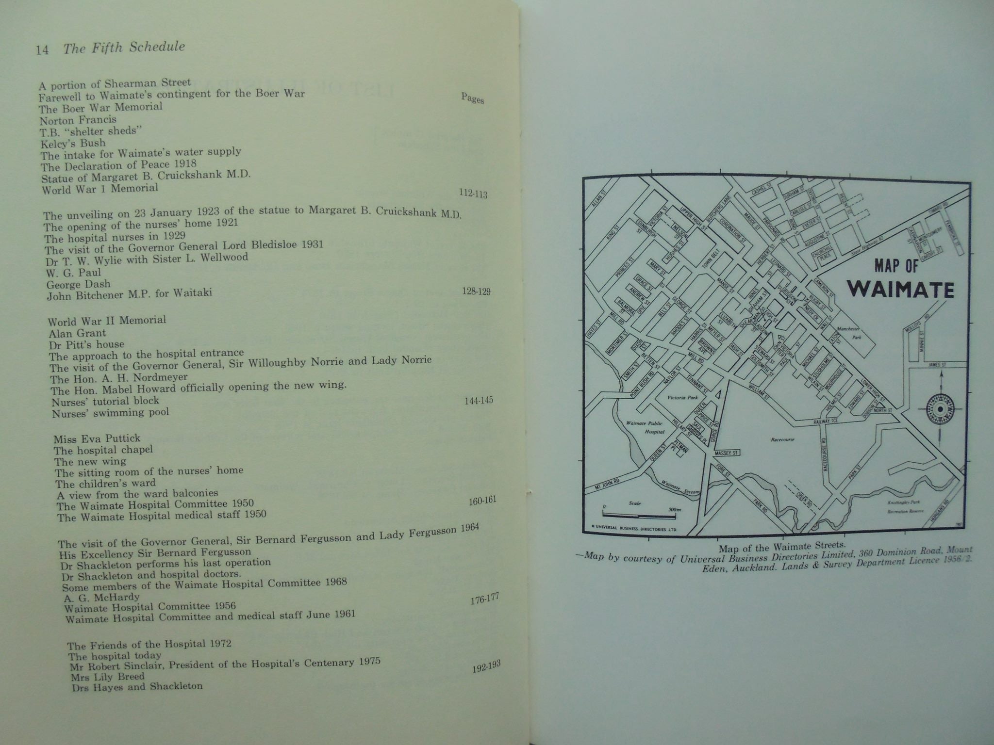 The Fifth Schedule 1874 - 1975 The Story of Waimate's Open Community Hospital By Bernice E. Shackleton.