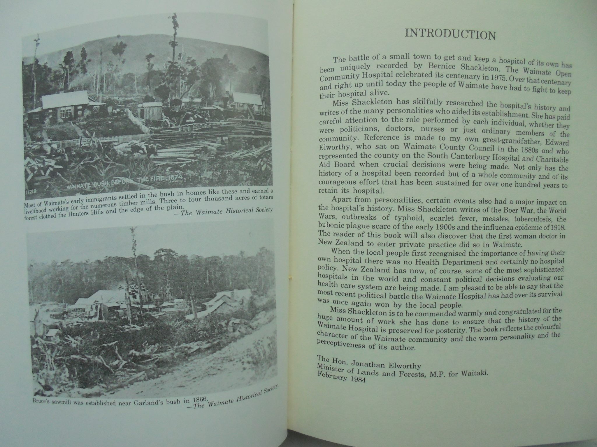 The Fifth Schedule 1874 - 1975 The Story of Waimate's Open Community Hospital By Bernice E. Shackleton.