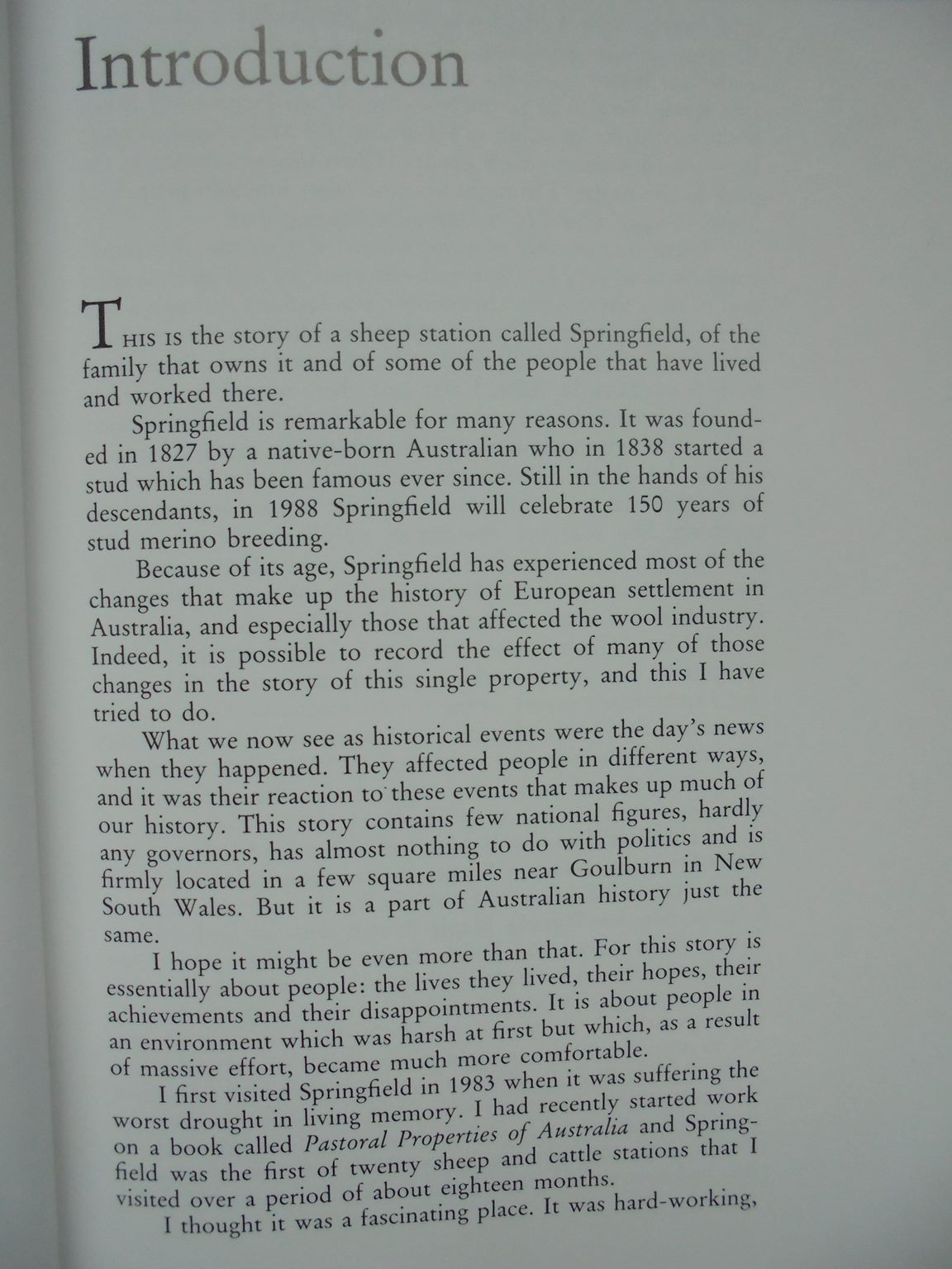 Springfield: The Story of a Sheep Station. By Peter Taylor