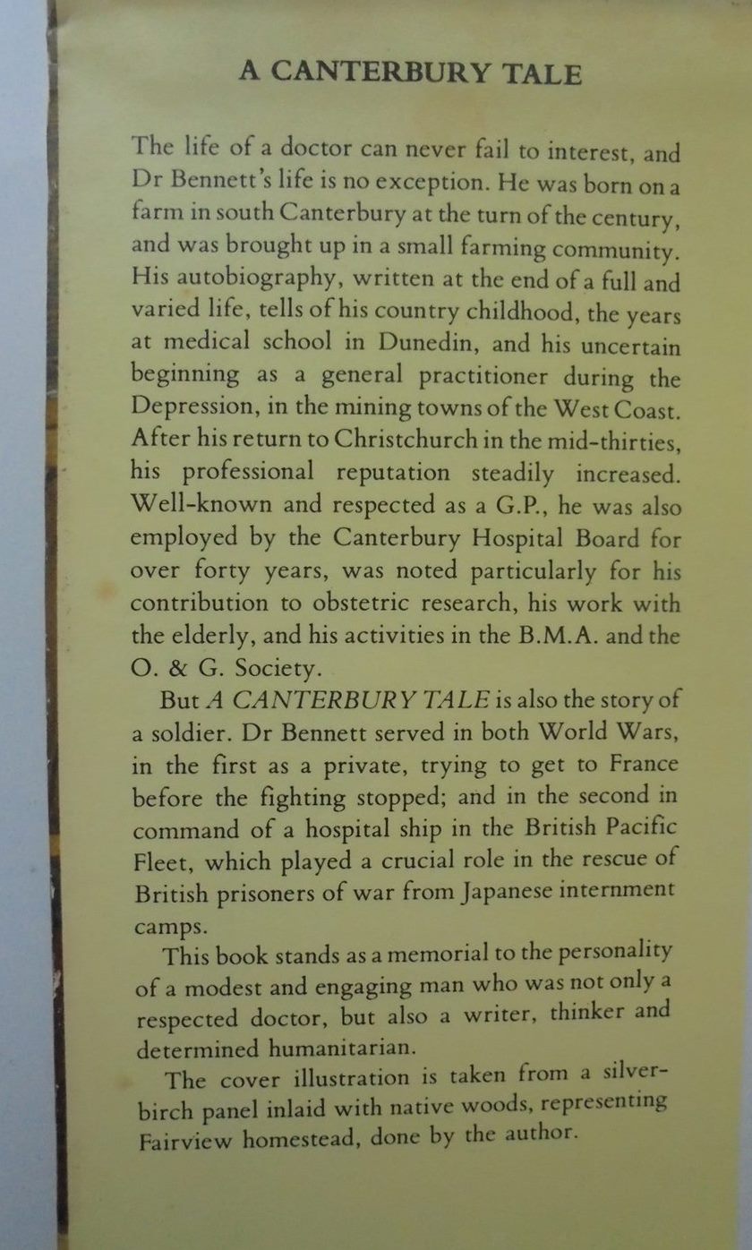 A Canterbury Tale. The autobiography of Dr. Francis Bennett