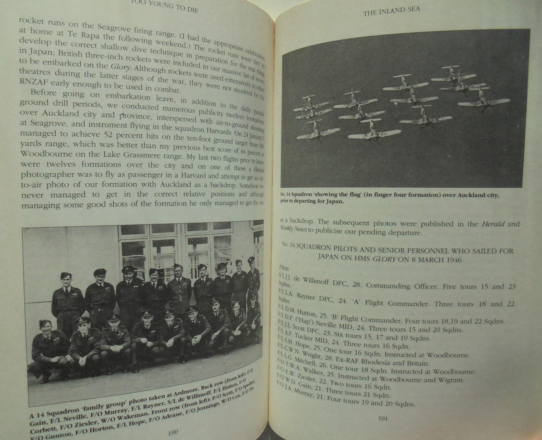 Too Young to Die. Story of a New Zealand Fighter Pilot in the Pacific War by Bryan Cox.