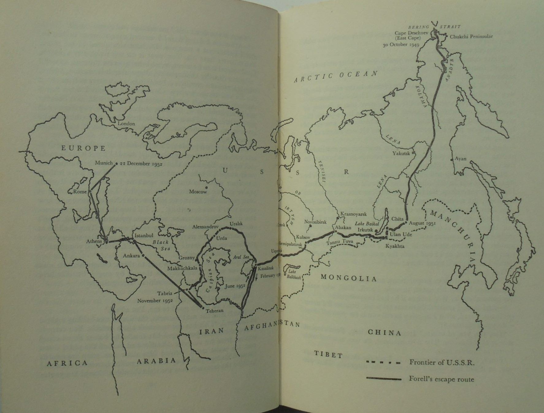 As Far as My Feet Will Carry Me. The Extraordinary Account of One Man's Escape From a Soviet Prison Camp and His Three Year Flight Across Siberia to Freedom. bY J. M. Bauer.