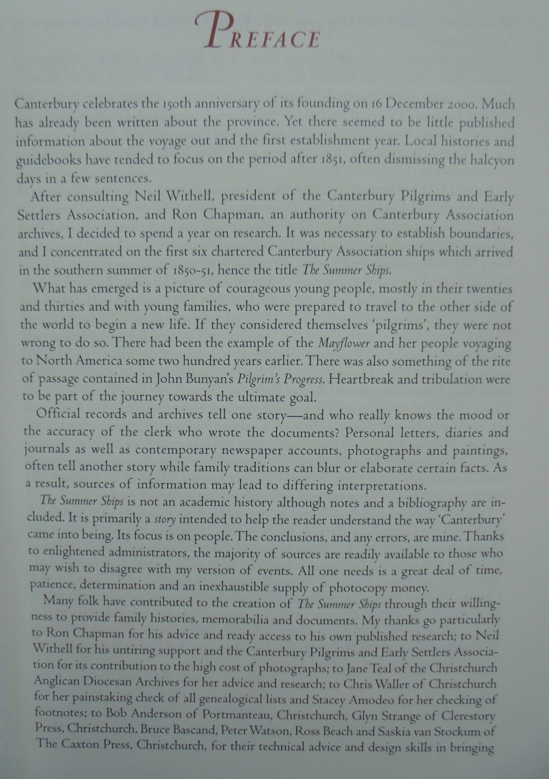 The Summer Ships. Being an Account of the First Six Ships Sent out From England by the Canterbury Association in 1850-1851 by Colin Amodeo.