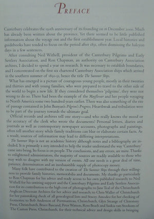 The Summer Ships. Being an Account of the First Six Ships Sent out From England by the Canterbury Association in 1850-1851 by Colin Amodeo.