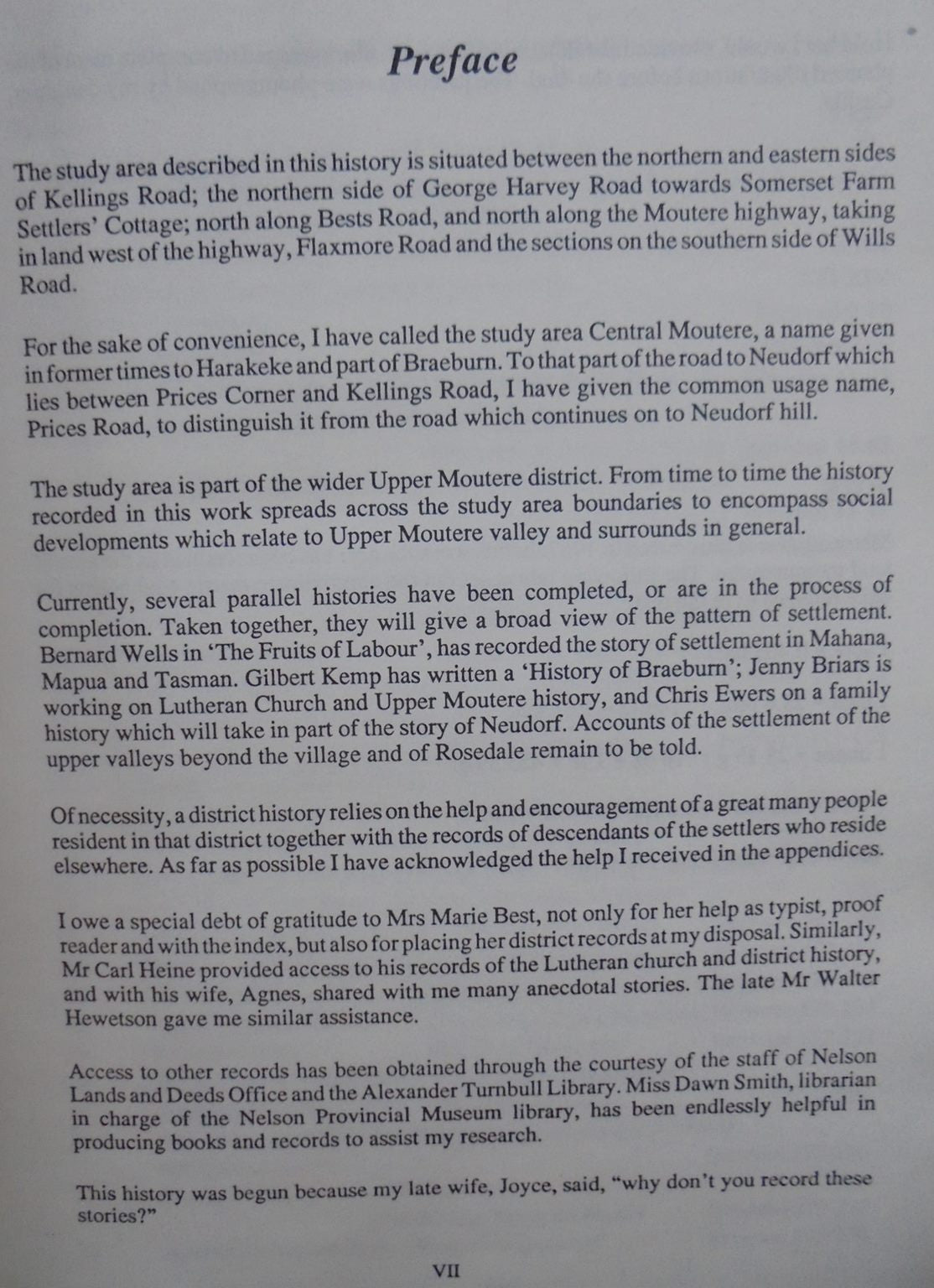 A Versatile Community The History of the Settlers of Central Moutere by George McMurtry. SIGNED BY AUTHOR.