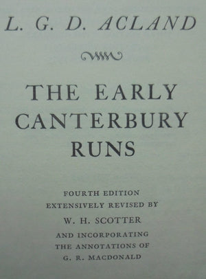 The Early Canterbury Runs By BY L. G. D. Acland. 1975, 4th Revised Edition.