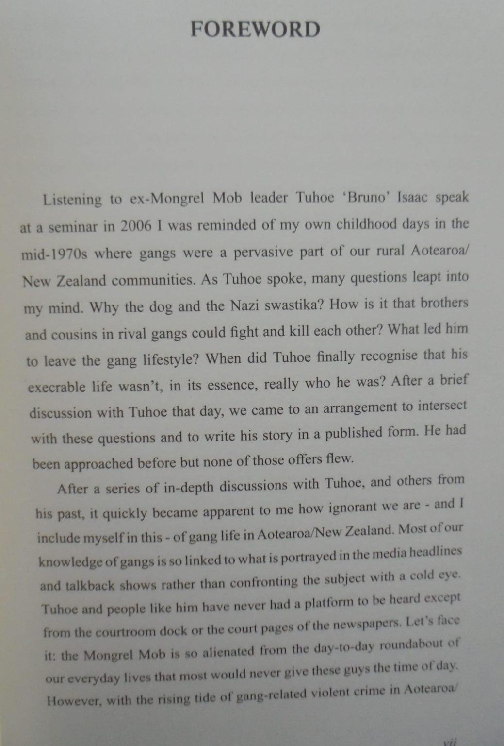 True Red. The Life of an Ex-Mongrel Mob Gang Leader. SIGNED By Tuhoe 'Bruno' Isaac, Bradford Haami.