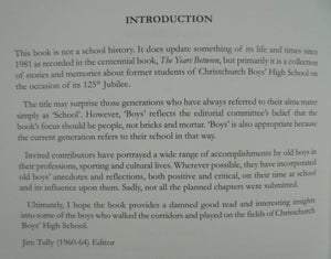 Boys.  Stories and Memories of 125 Years at Christchurch Boys' High School by Jim Tully (ed.).