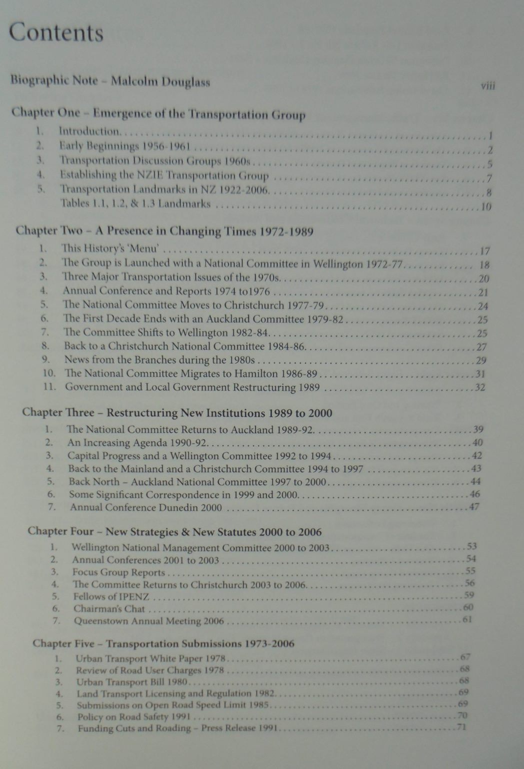 A Wheel on Each Corner : History of the IPENZ Transportation Group : transportation engineering in New Zealand, 1956-2006 by Malcolm Douglass. (1932-2022).