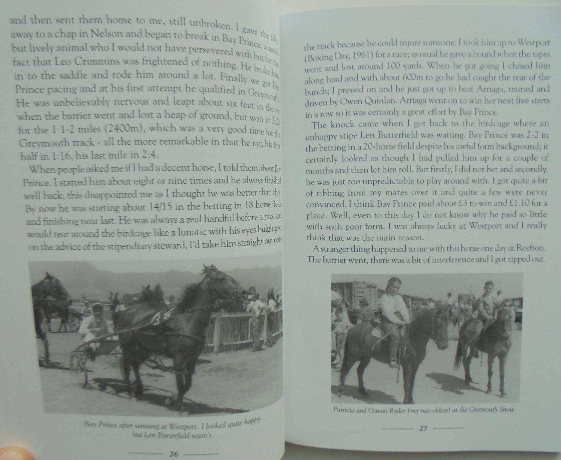 From Go to Whoa By Kevin Ryder. VERY SCARCE NZ Trotting & Racing.