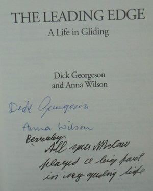 The Leading Edge: Gliding. An Adventure Story. BY Dick Georgeson And Anna Wilson. SIGNED BY BOTH AUTHORS.