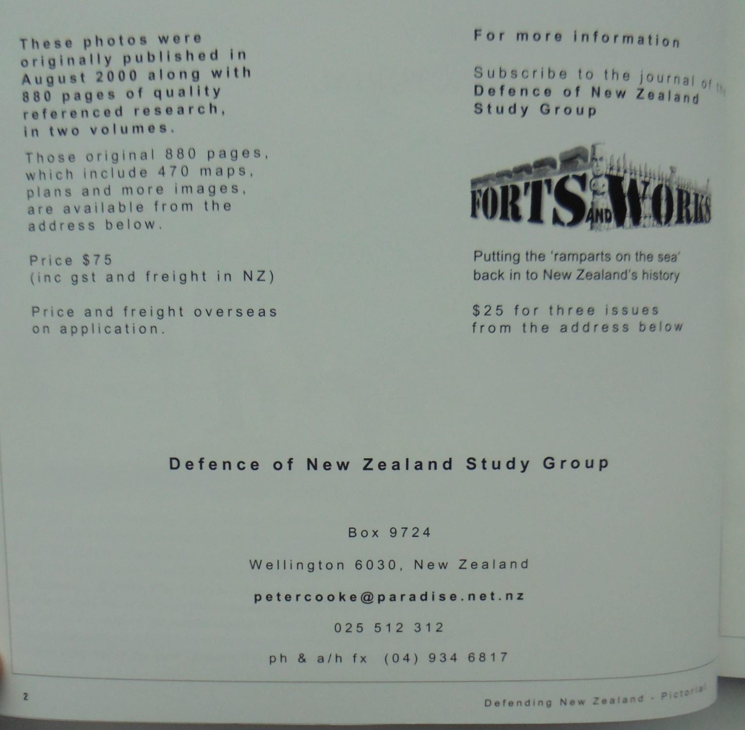 Defending New Zealand : Ramparts on the Sea 1840 - 1950's Pictorial