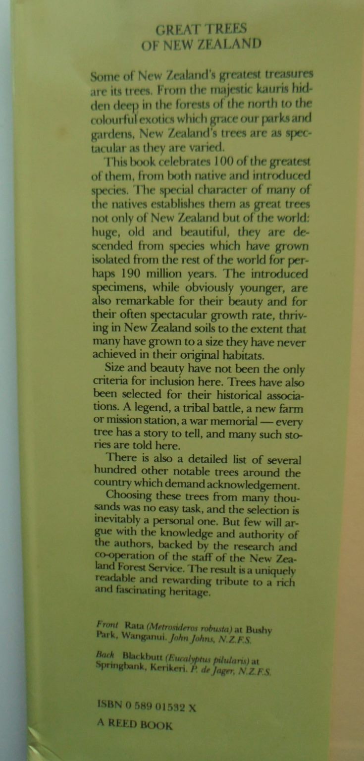 Great Trees of New Zealand BY S.W. Burstall & E.V. Sale. SIGNED BY S W BURSTALL.