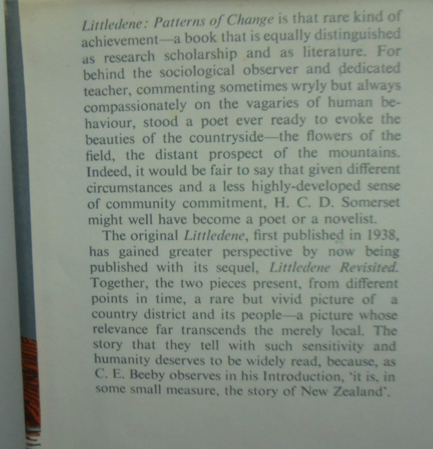 Littledene Patterns Of Change. By H.C.D. Somerset.