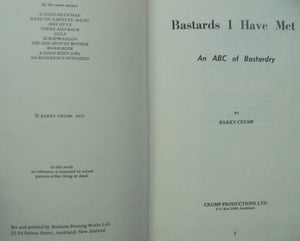 Bastards I Have Met. By Barry Crump 1st Edition Book