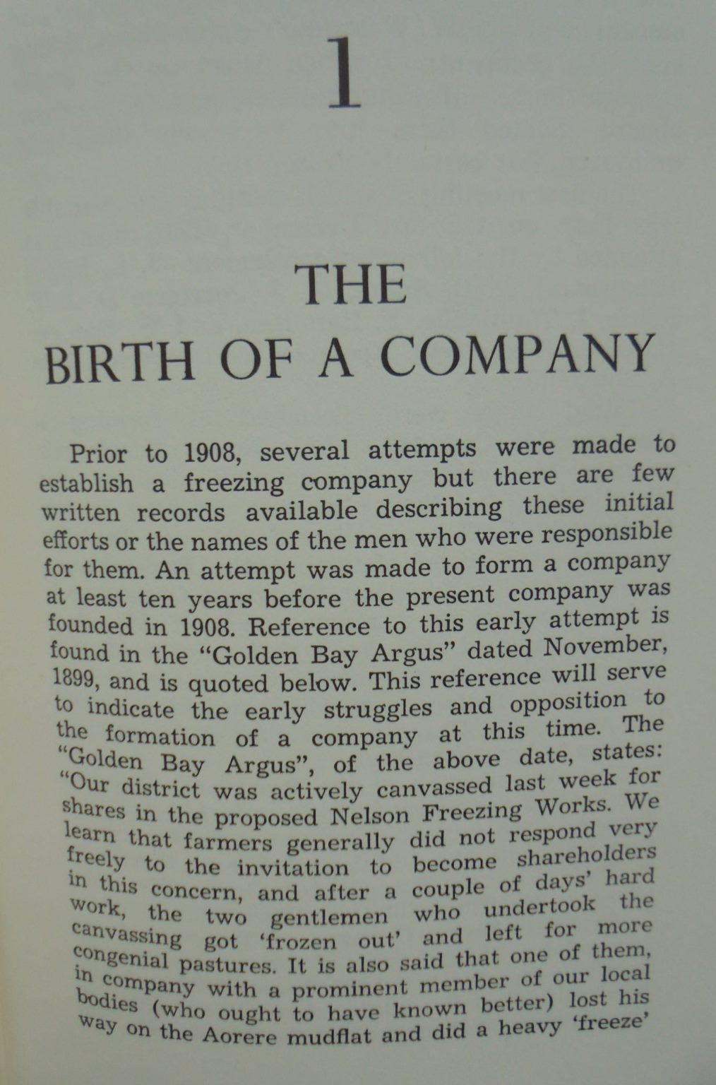 The First Fifty Years : a history of the Nelson Freezing Company Limited SIGNED by Arthur W. Parrott.