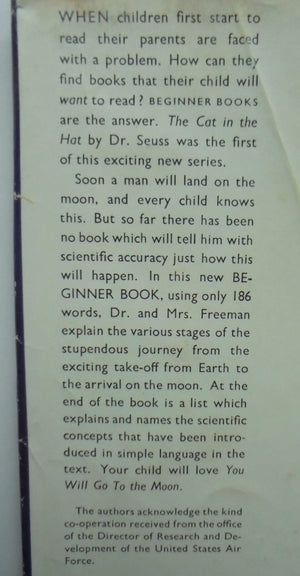 You Will Go to the Moon. (Beginner Book B11, 1962). By Mae and Ira Freeman VERY SCARCE