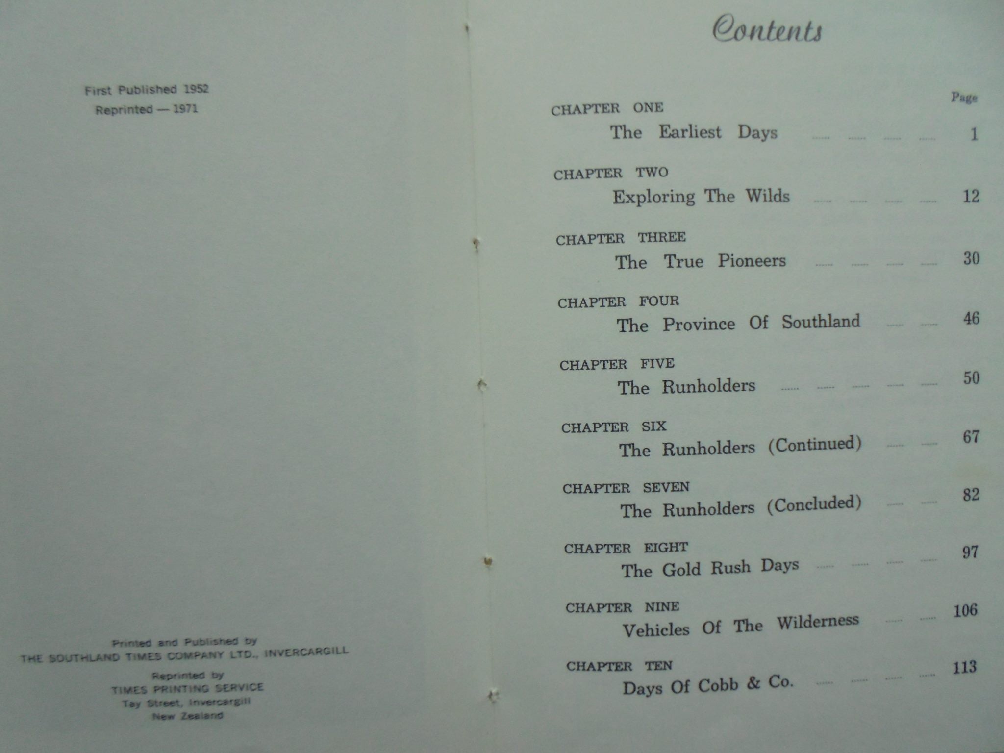 History of Northern Southland by George Alexander Hamilton. SCARCE.