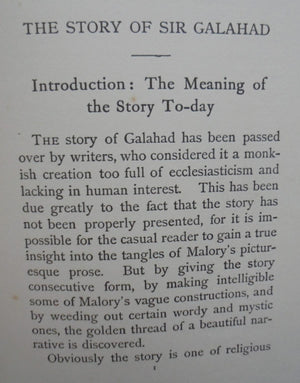 The Story of Sir Galahad. (1908). By Mary Blackwell Sterling. First Edition. SCARCE