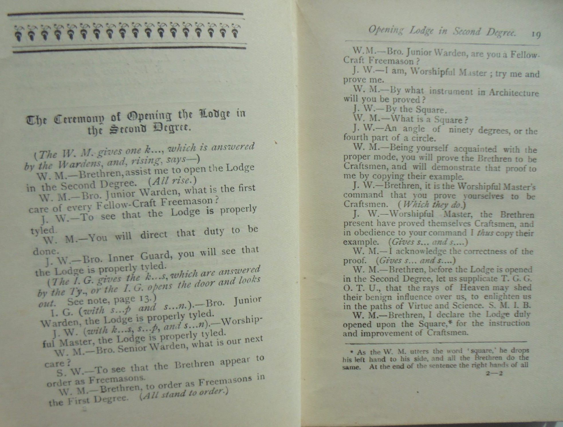 The Revised Ritual Of Craft Freemasonry by An Old Past Master.