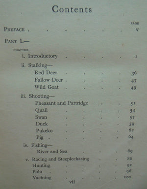 Sport in New Zealand by Lieut.-Col. Montagu Cradock. 1904. FIRST EDITION. VERY SCARCE.