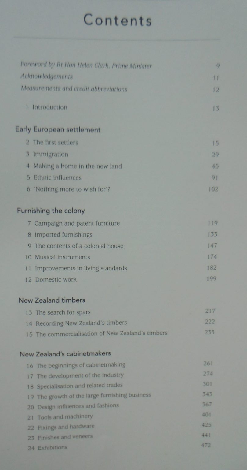 Furniture of the New Zealand Colonial Era An Illustrated History, 1830-1900 By William Cottrell.