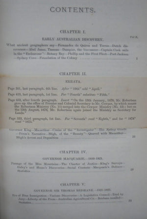 An Epitome Of The Official History Of New South Wales, From the Foundation Of The Colony, In 1788, To The Close Of The First Session Of The Eleventh Parliament Under Responsible Government, In 1883.