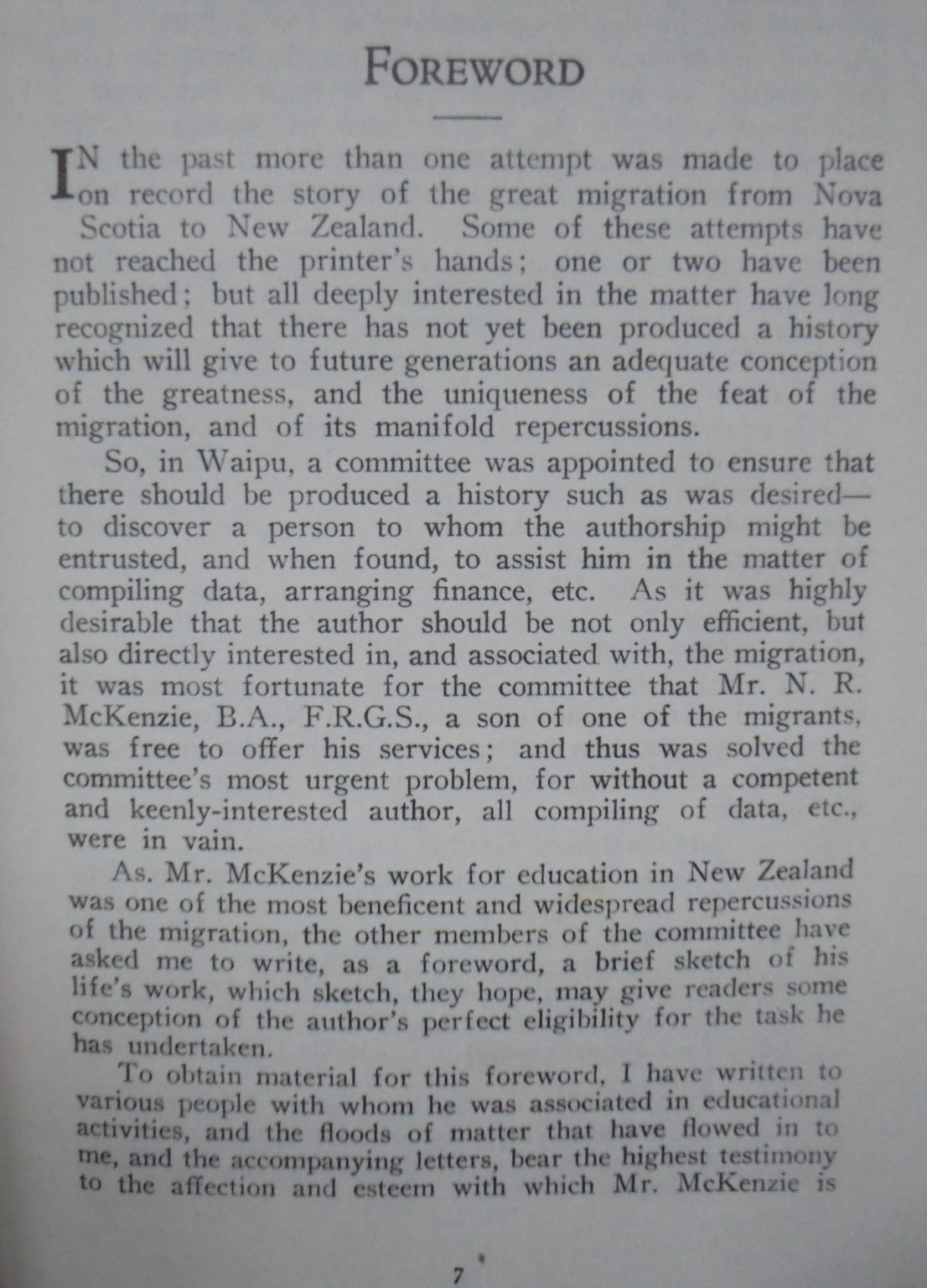 The Gael Fares Forth: The Romantic Story of Waipu and Sister Settlements. (1935) first edition