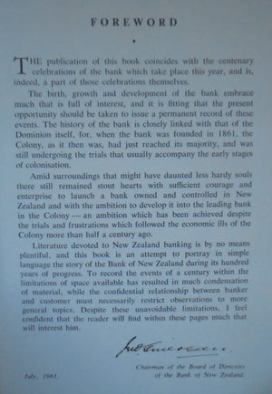 New Zealand Banker's Hundred: A History of Bank of New Zealand 1861-1961 by N. M. Chappell