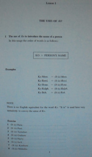 Te reo Maori: first lessons in Maori. By A.T.Mahuika