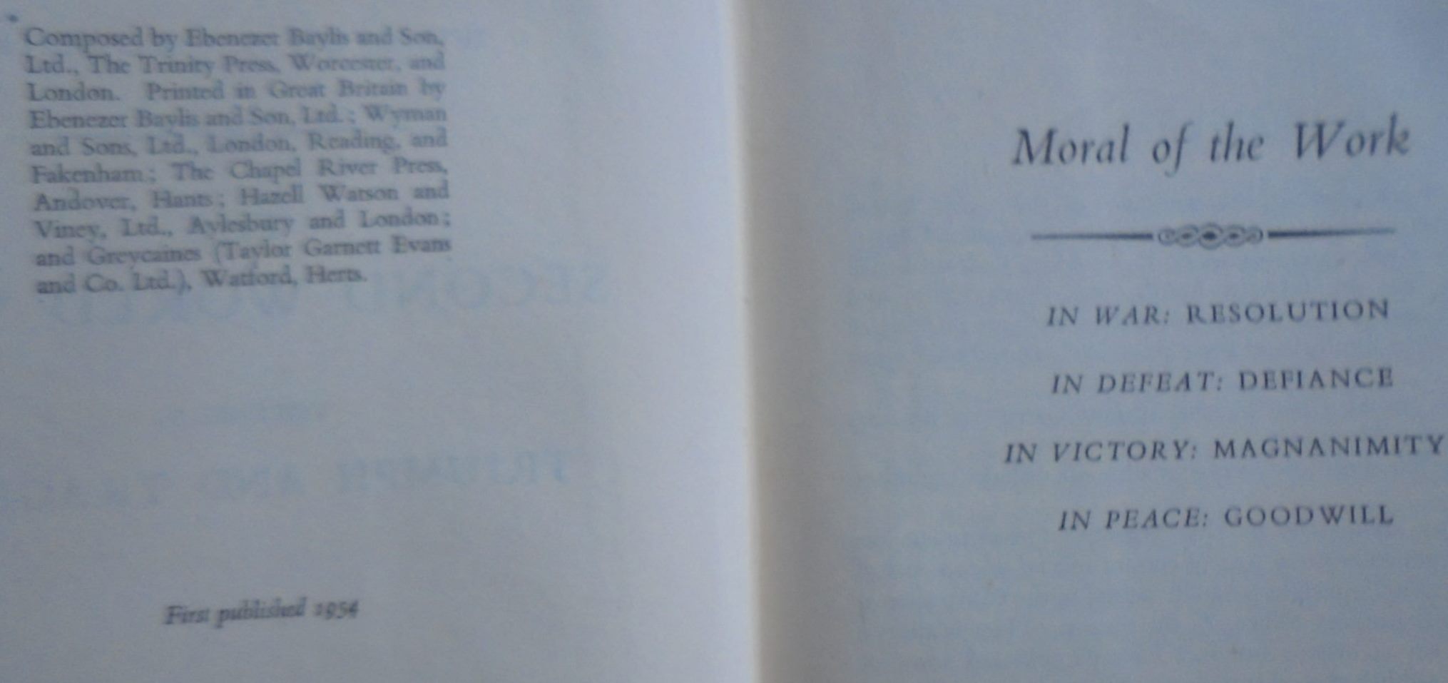 Triumph and Tragedy. The Second World War Vol VI By Sir Winston S. Churchill. 1954. FIRST EDITION.