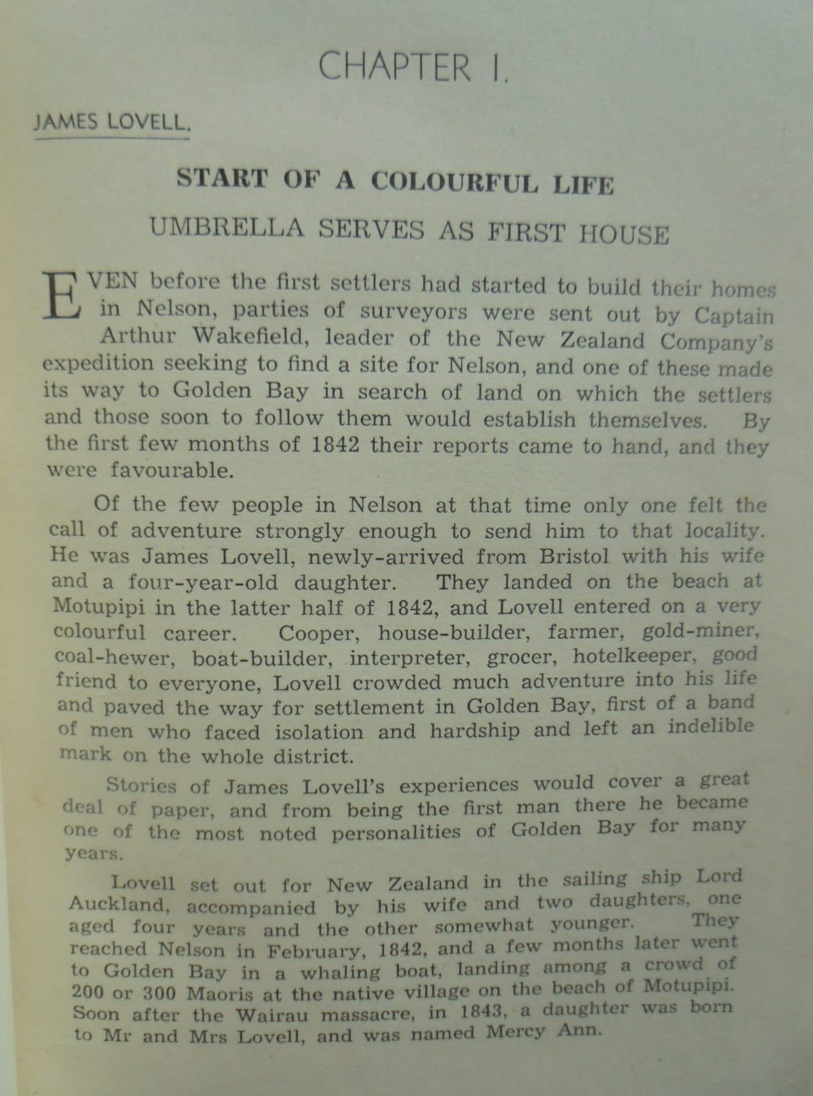 Beyond the Marble Mountain - Tales of Early Golden Bay, Motueka and Nelson BY J. Halket Millar. SIGNED BY AUTHOR.