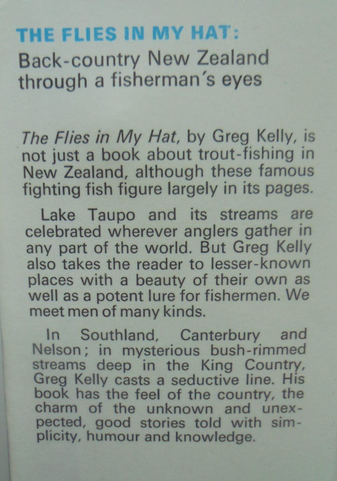 The Flies in My Hat. By Kelly Greg. Hardback first edition. SIGNED BY AUTHOR.