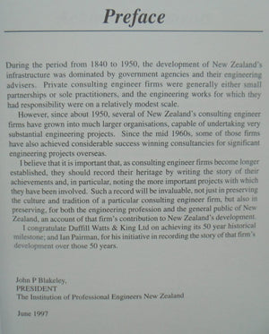 An Engineer Told Me. The Story of the First 50 Years of Duffill Watts & King Ltd, Consulting Engineers. By Ian R Pairman.