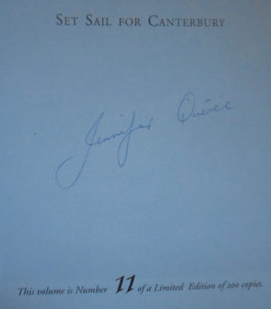 Set Sail for Canterbury : A record of the preparations of Henry Slater Richards of Bridgnorth, England, for his sons' emigration to the Canterbury Settlement, New Zealand, in 1850. By Jennifer Queree. SIGNED BY AUTHOR. SCARCE.