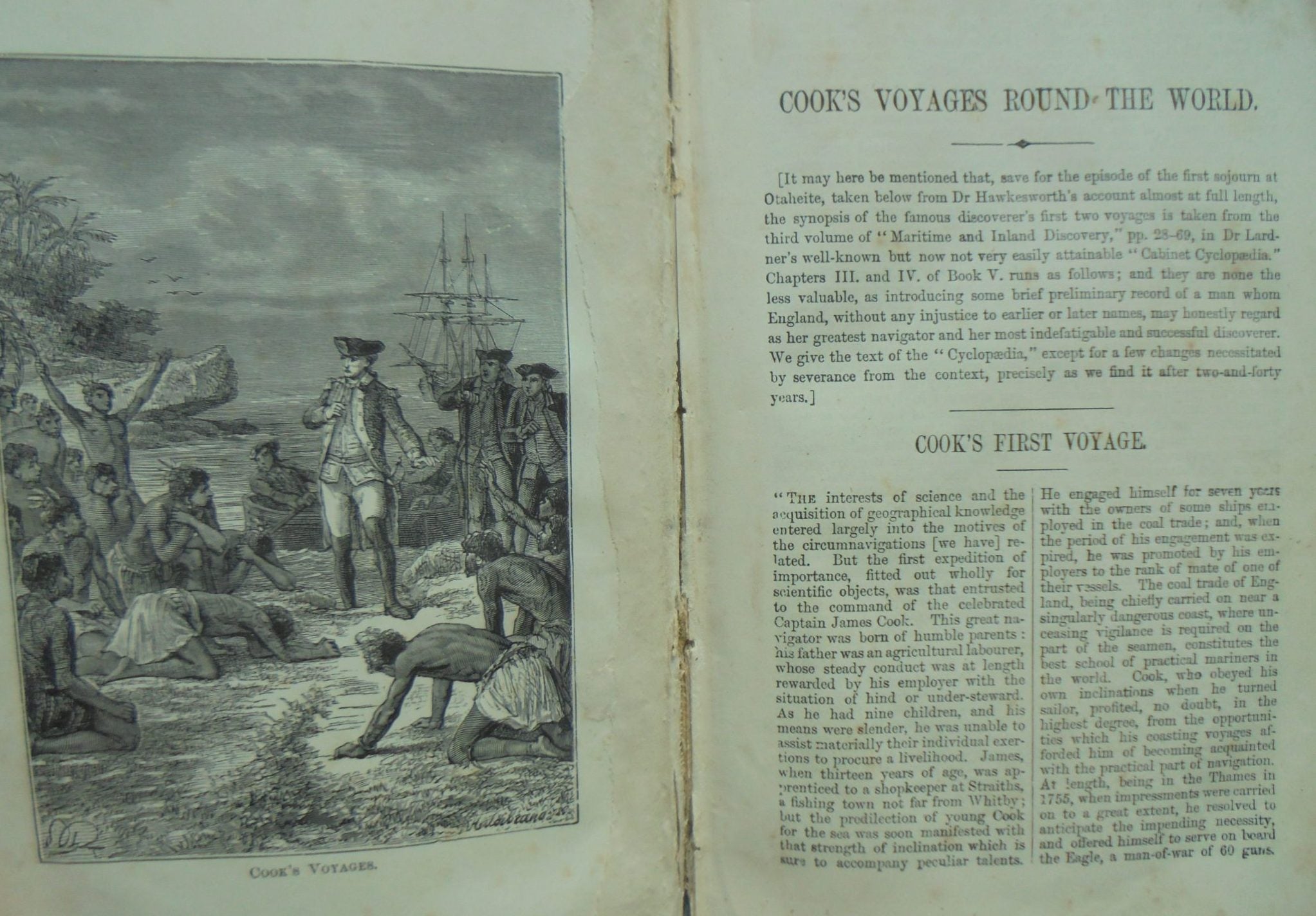 Voyages Round the World by Captain Cook. (bound with) A Voyage round the World by Sir Francis Drake and William Dampier. Edited by D Laing Purves. (1896)