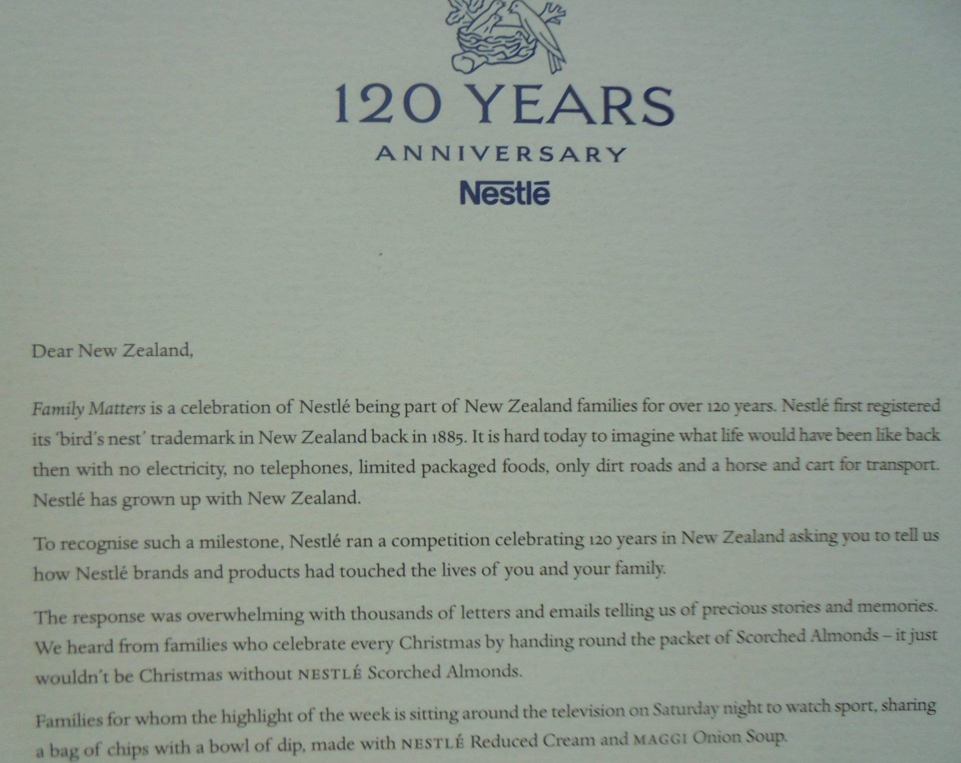 Family Matters. 120 Years Of Nestle In New Zealand.