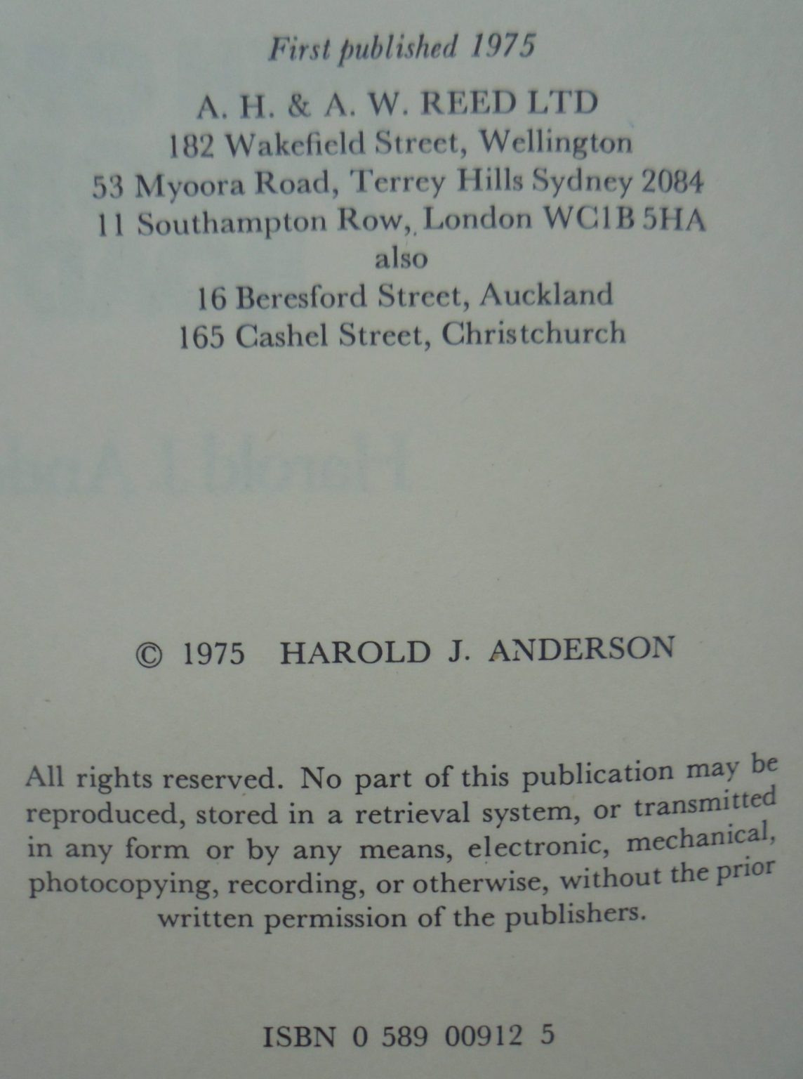 Men of the Milford Road by Harold J. Anderson. 1975 First Edition.