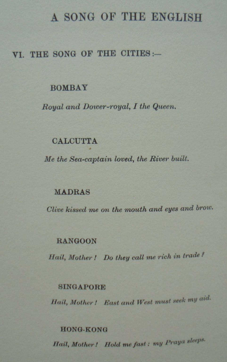 A Song of the English by Rudyard Kipling. 1909. First Edition