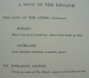 A Song of the English by Rudyard Kipling. 1909. First Edition