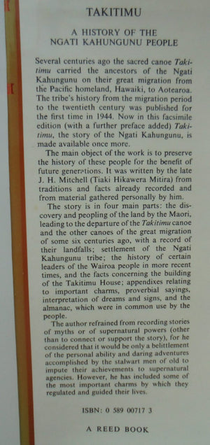 Takitimu : a History of the Ngati Kahungunu People by J. H. Mitchell (Tiaki Hikawera Mitira).