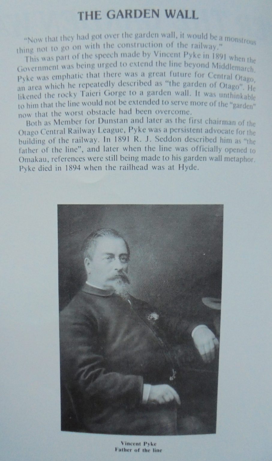 Over the Garden Wall: The Story of the Otago Central Railway by J. A. Dangerfield; G. W. Emerson