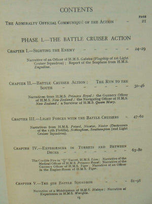 The Fighting at Jutland (The Personal Experiences of Forty-Five Officers and Men of the British Fleet) by H. W. Fawcett RN, & G. W. W. Hopper RN. first edition, 5th impression.