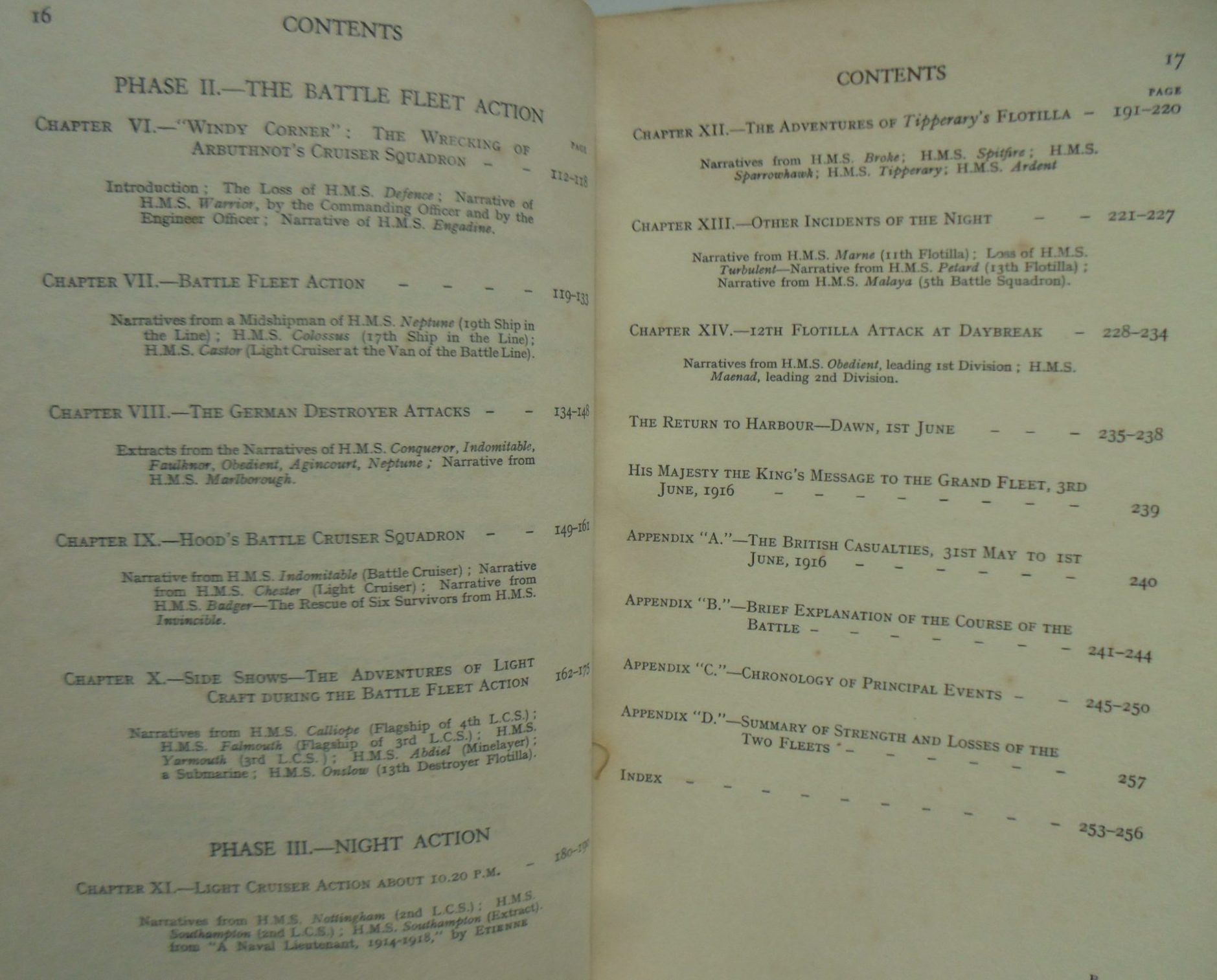 The Fighting at Jutland (The Personal Experiences of Forty-Five Officers and Men of the British Fleet) by H. W. Fawcett RN, & G. W. W. Hopper RN. first edition, 5th impression.