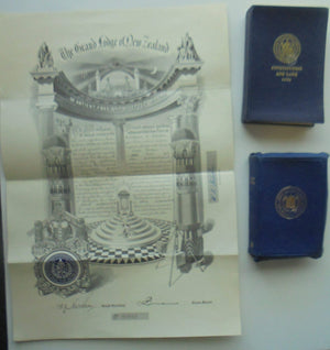 1960's Masonic Freemason Apron plus books, certificate and leaflets (in case)