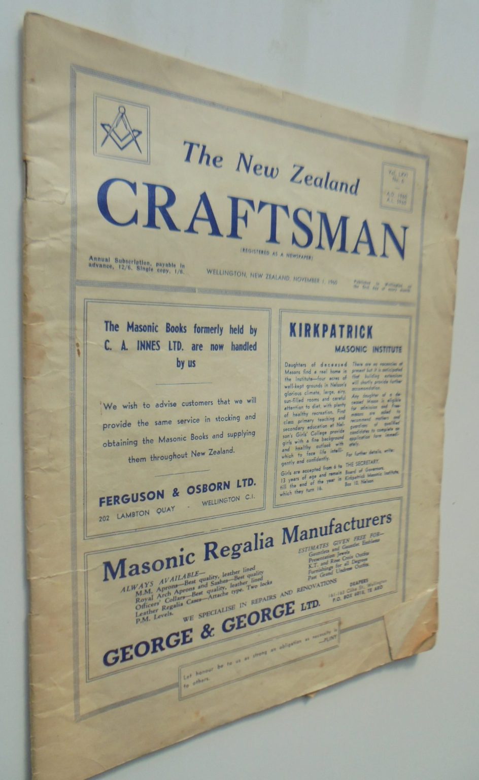 4 copies The New Zealand Craftsman plus 8 Transactions of Masonic Study Society