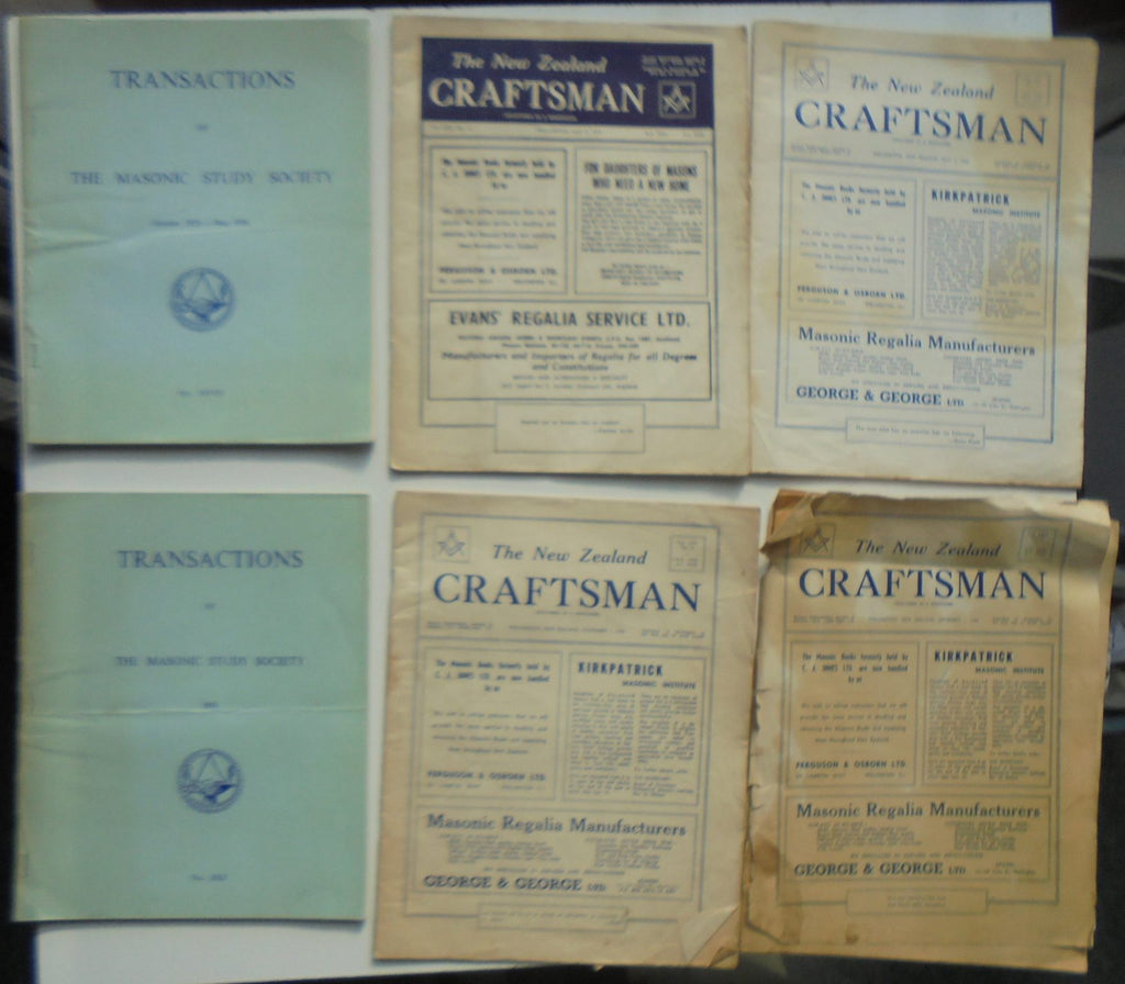 4 copies The New Zealand Craftsman plus 8 Transactions of Masonic Study Society